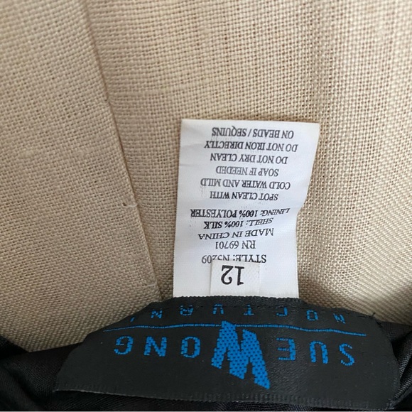 Sue Wong size 12 black floral embroidered appliqué detail dress - Picture 4 of 7